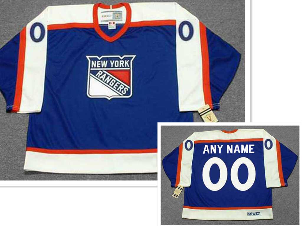 Men's New York Rangers Customized Any Name & Number 1970's Away CCM Throwback Jersey-0